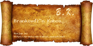 Brankován Kabos névjegykártya